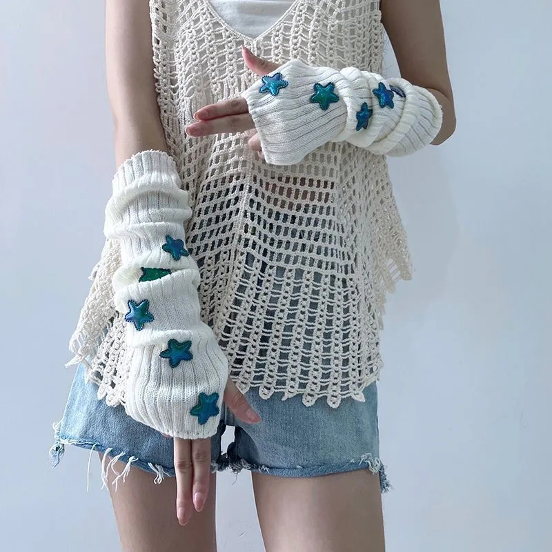 Fingerless Glove Knit - Keep Warm Star Arm Warmer Women