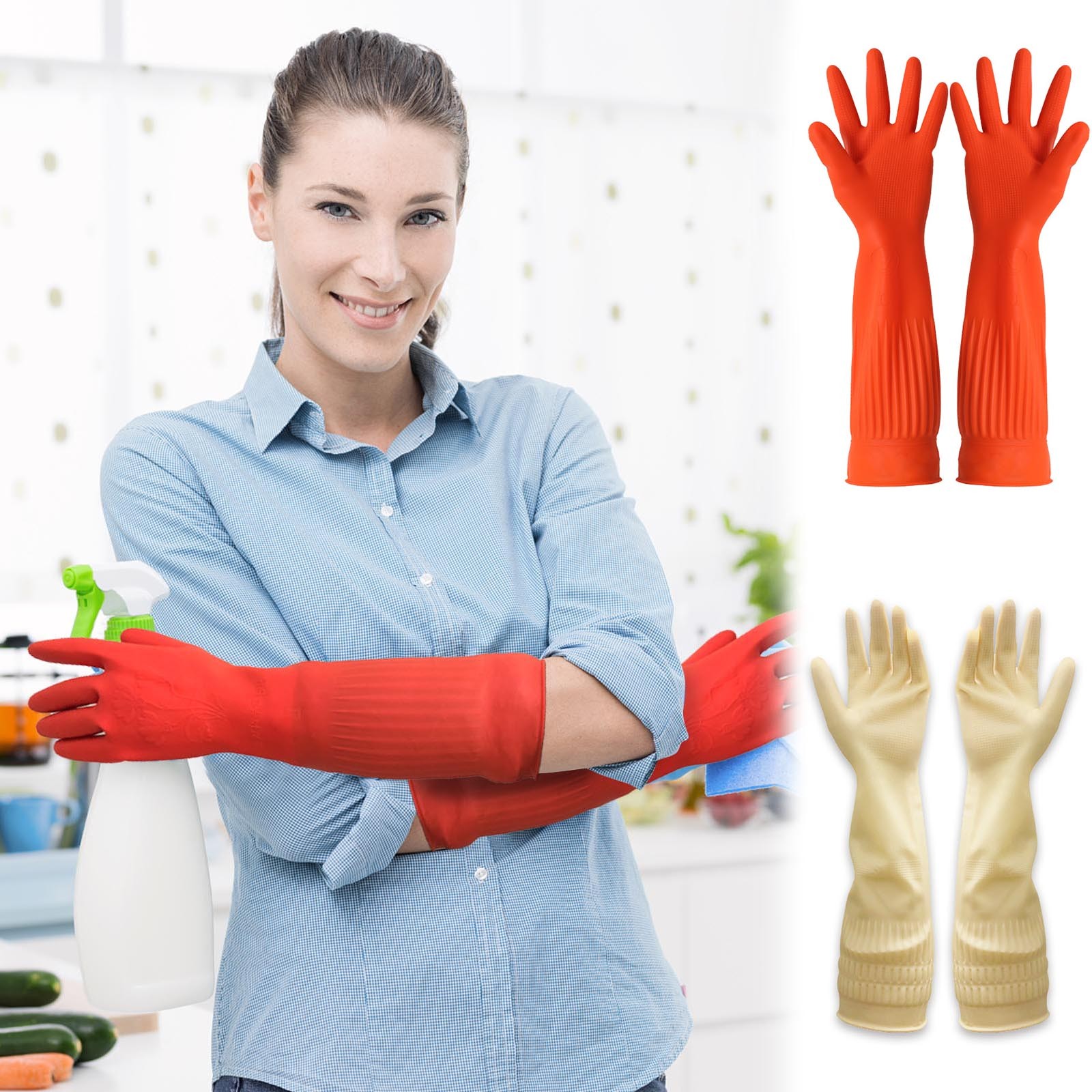 1pair Flexible Comfortable Rub - Dish Glove Rubber ulasan dan harga