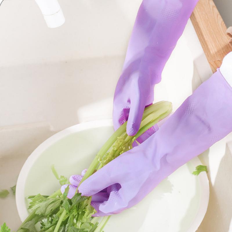 1Pair Latex Household Cleaning - Dish Glove Rubber ulasan dan harga