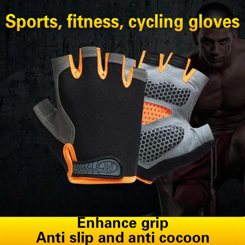 1Pair Half Finger Cycling Glov - Fingerless Glove Knit ulasan dan harga